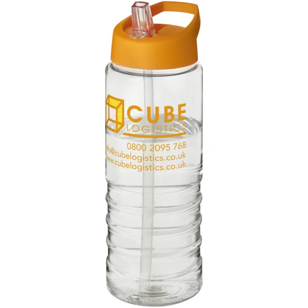 H2O Treble 750 ml spout lid sport bottle - Unbranded White Orange