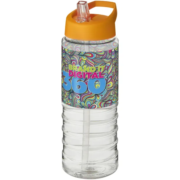 H2O Treble 750 ml spout lid sport bottle - Unbranded White Orange