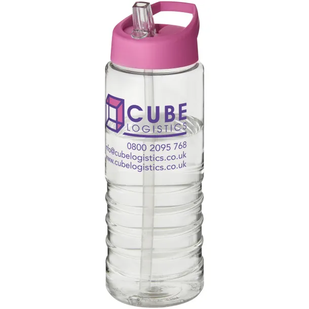 H2O Treble 750 ml spout lid sport bottle - Unbranded White Transparent pink