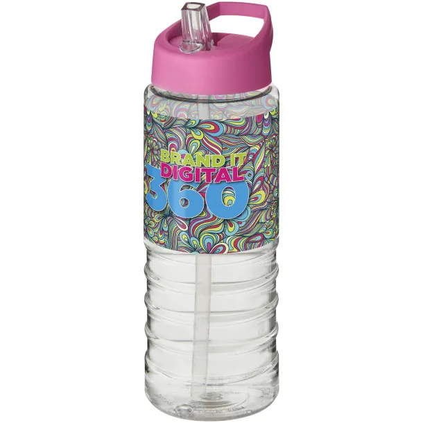 H2O Treble 750 ml spout lid sport bottle - Unbranded White Transparent pink