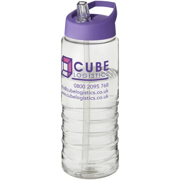 H2O Treble 750 ml spout lid sport bottle - Unbranded White Purple