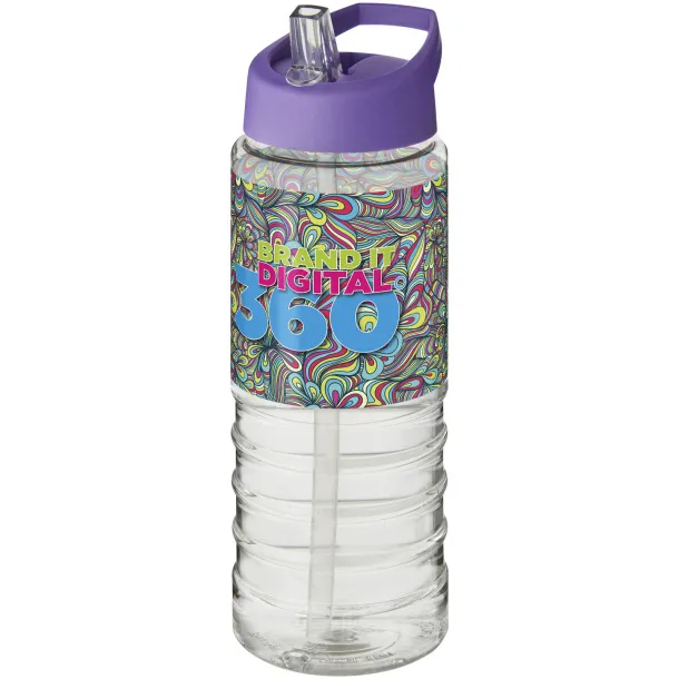 H2O Treble 750 ml spout lid sport bottle - Unbranded White Purple