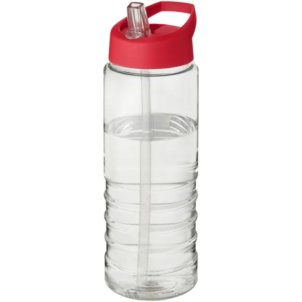 H2O Treble 750 ml spout lid sport bottle - Unbranded White Red