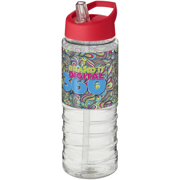 H2O Treble 750 ml spout lid sport bottle White Red