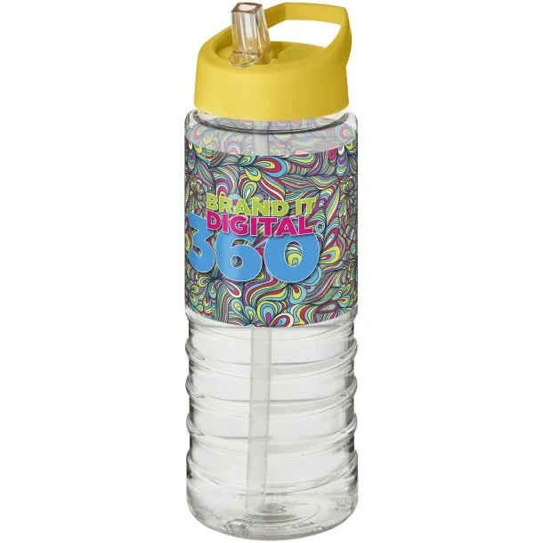 H2O Treble 750 ml spout lid sport bottle - Unbranded White Yellow