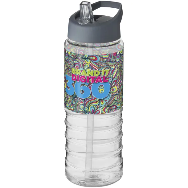 H2O Treble 750 ml spout lid sport bottle - Unbranded White Storm grey