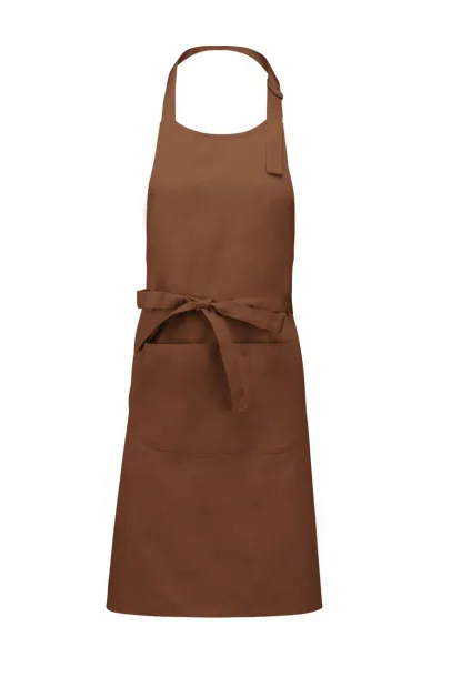  COTTON APRON WITH POCKET - Kariban Chocolate