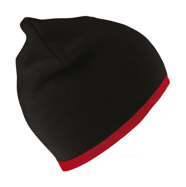  Reversible Fashion Fit Hat - Result Winter Essentials Black Crvena