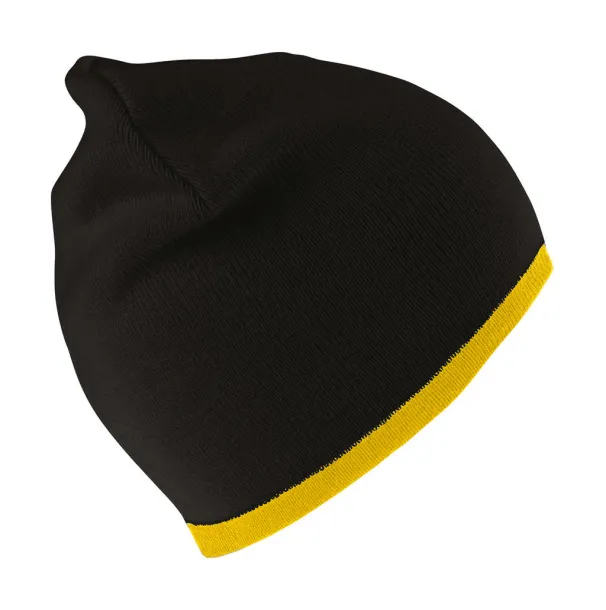  Reversible Fashion Fit Hat - Result Winter Essentials Black Yellow