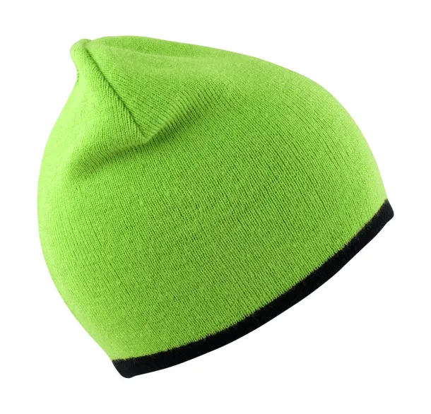  Reversible Fashion Fit Hat - Result Winter Essentials Lime Black