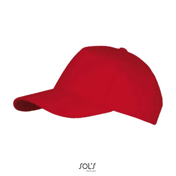 SOL'S LONG BEACH 5 PANEL CAP - SOL'S Red