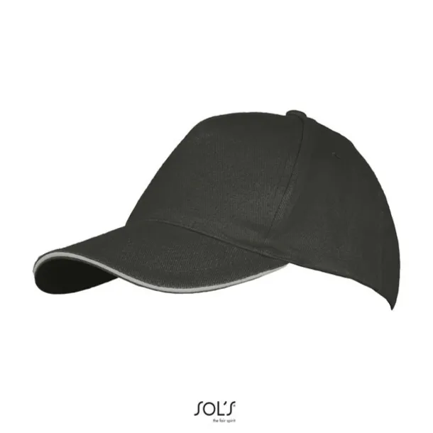 SOL'S LONG BEACH 5 PANEL CAP - SOL'S Tamno siva Light Grey