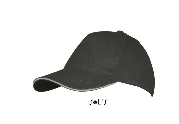 SOL'S LONG BEACH 5 PANEL CAP - SOL'S Tamno siva Light Grey