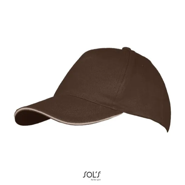 SOL'S LONG BEACH 5 PANEL CAP - SOL'S Chocolate Beige