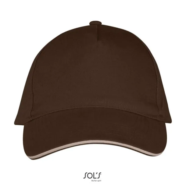 SOL'S LONG BEACH 5 PANEL CAP - SOL'S Chocolate Beige