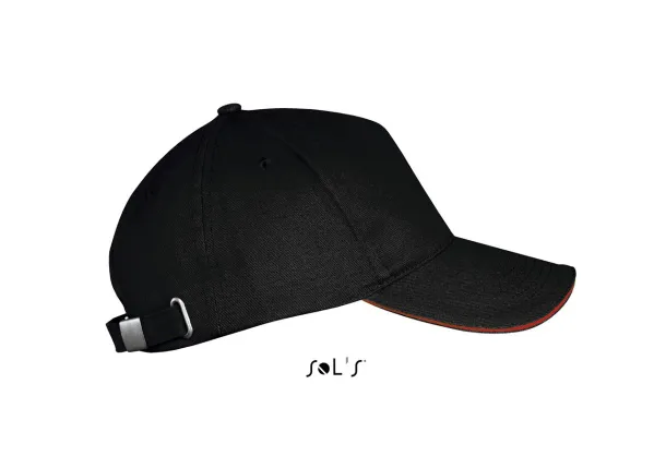 SOL'S LONG BEACH 5 PANEL CAP - SOL'S Black Red