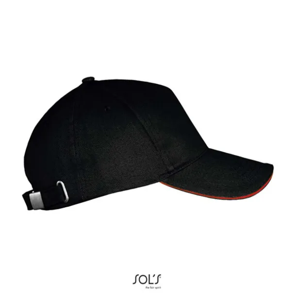 SOL'S LONG BEACH 5 PANEL CAP - SOL'S Black Red