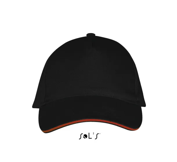 SOL'S LONG BEACH 5 PANEL CAP - SOL'S Black Red