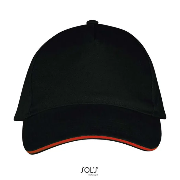 SOL'S LONG BEACH 5 PANEL CAP - SOL'S Black Red