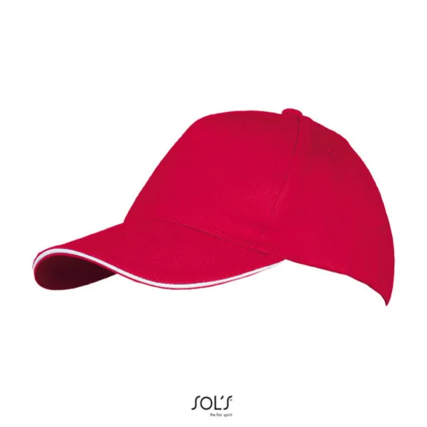 SOL'S LONG BEACH 5 PANEL CAP - SOL'S Red White