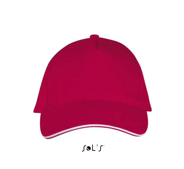 SOL'S LONG BEACH 5 PANEL CAP - SOL'S Red White