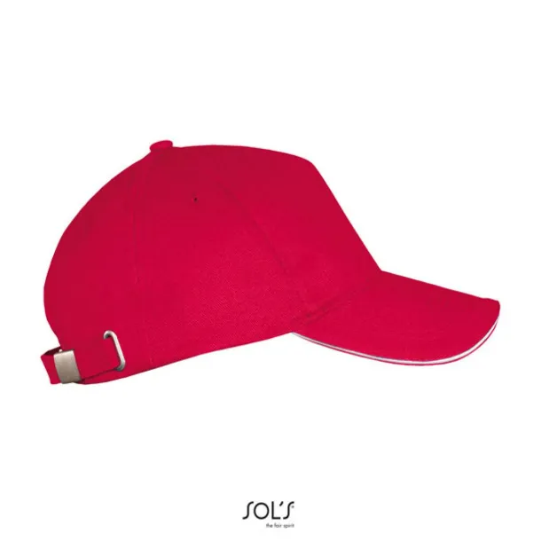 SOL'S LONG BEACH 5 PANEL CAP - SOL'S Red White