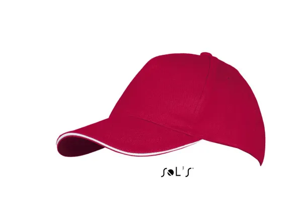 SOL'S LONG BEACH 5 PANEL CAP - SOL'S Red White