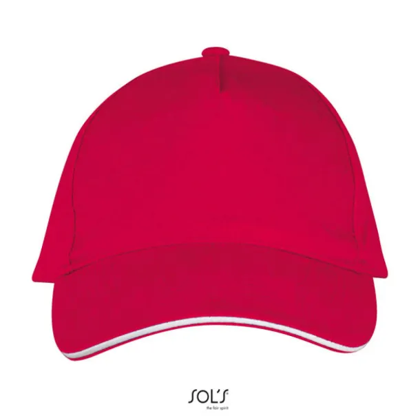 SOL'S LONG BEACH 5 PANEL CAP - SOL'S Red White