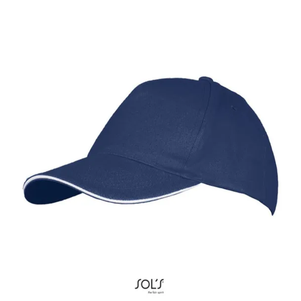 SOL'S LONG BEACH 5 PANEL CAP - SOL'S French Navy White