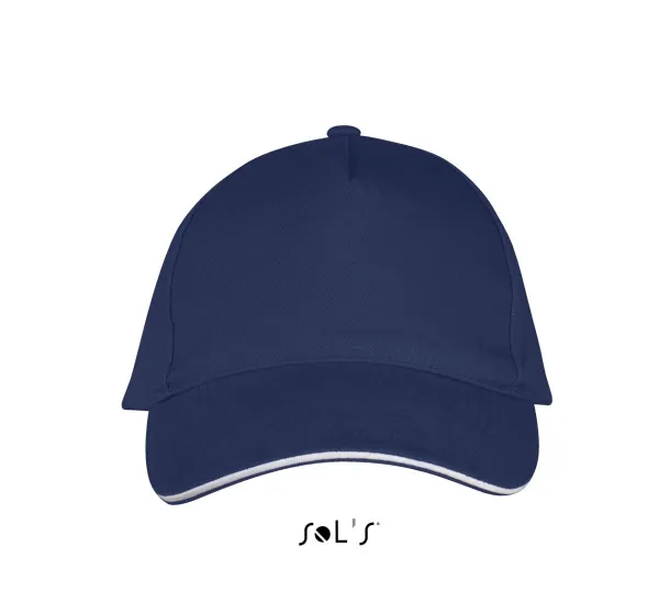 SOL'S LONG BEACH 5 PANEL CAP - SOL'S French Navy White