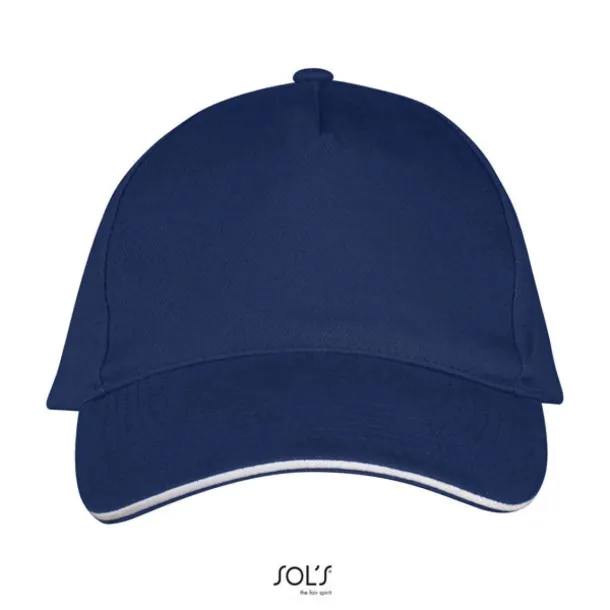 SOL'S LONG BEACH 5 PANEL CAP - SOL'S French Navy White