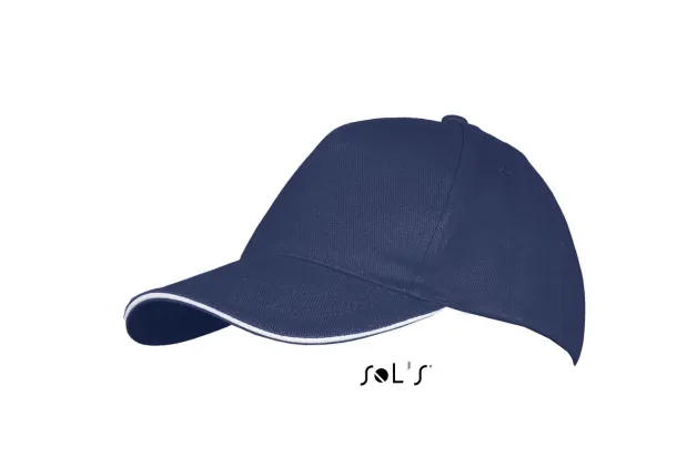 SOL'S LONG BEACH 5 PANEL CAP - SOL'S French Navy White