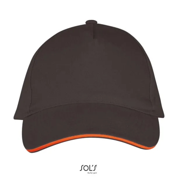 SOL'S LONG BEACH 5 PANEL CAP - SOL'S Tamno siva Orange