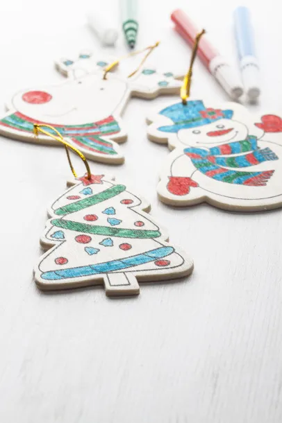 Andoya colouring Christmas tree ornaments, 3 pcs Natural