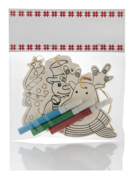 Andoya colouring Christmas tree ornaments, 3 pcs Natural