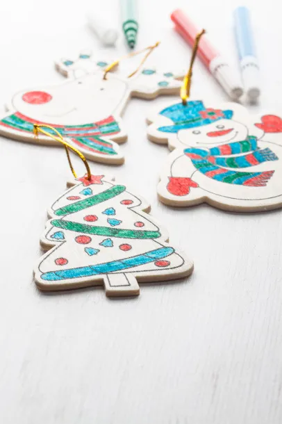 Andoya colouring Christmas tree ornaments, 3 pcs Natural