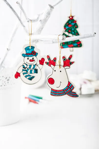 Andoya colouring Christmas tree ornaments, 3 pcs Natural