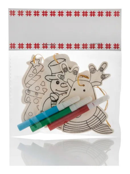Andoya colouring Christmas tree ornaments, 3 pcs Natural
