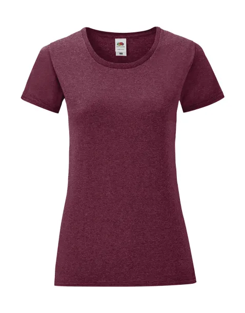  Ženska kratka majica, 150 g/m² - Fruit of the Loom Heather Burgundy