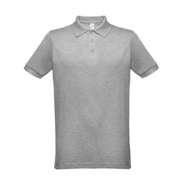 BERLIN Men's polo shirt Heather light grey