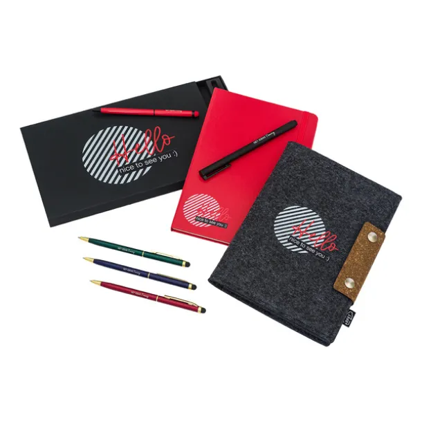 ABRANTES set of scrapbook and ballpoint pen Red