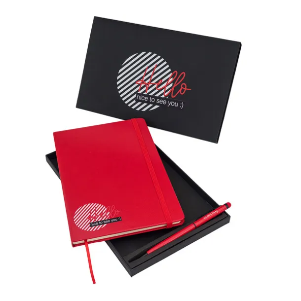 ABRANTES set of scrapbook and ballpoint pen Red