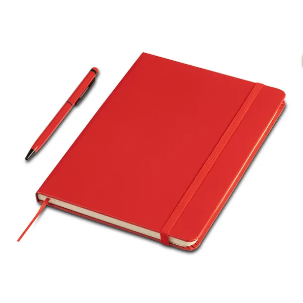 ABRANTES set notes i kemijska olovka, cca A5 Crvena