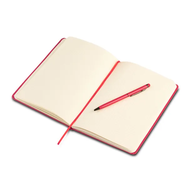 ABRANTES set notes i kemijska olovka, cca A5 Crvena