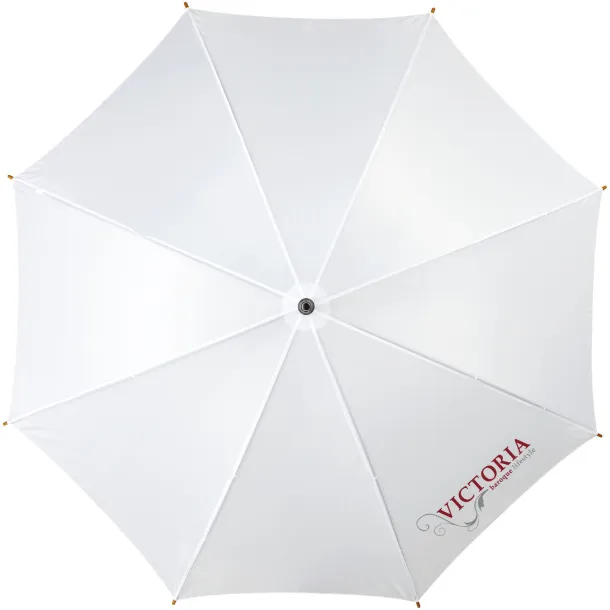 Kyle 23" auto open umbrella wooden shaft and handle - Unbranded White