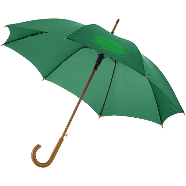 Kyle 23" auto open umbrella wooden shaft and handle - Unbranded Green