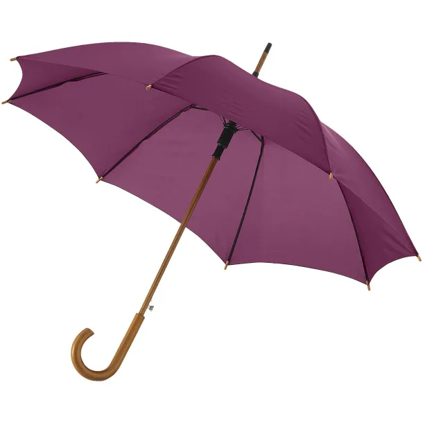 Kyle 23" auto open umbrella wooden shaft and handle - Unbranded Burgundy