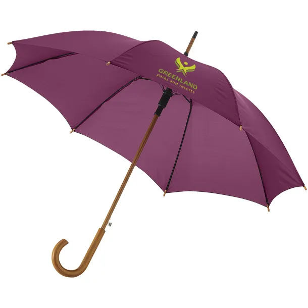 Kyle 23" auto open umbrella wooden shaft and handle - Unbranded Burgundy