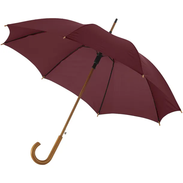 Kyle 23" auto open umbrella wooden shaft and handle - Unbranded Brown