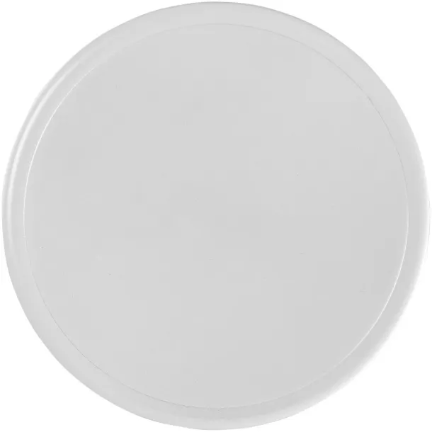 Ellison round plastic coaster with paper insert - Unbranded White